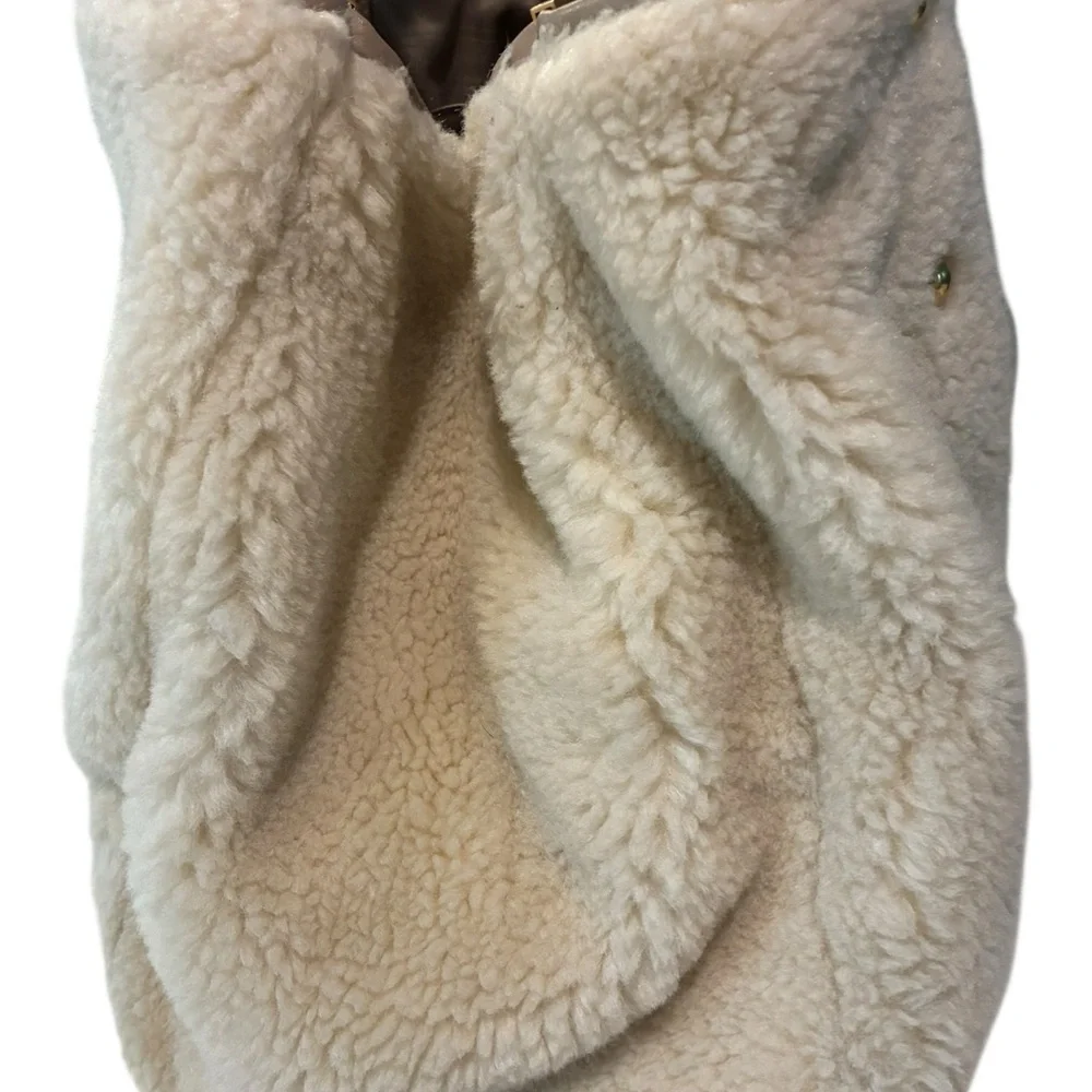 Kate Spade Everything Racing Stripe Faux Shearling Large Tote EUC - Picture 12 of 16